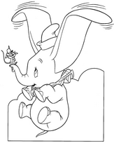 coloriage dumbo apprend a voler